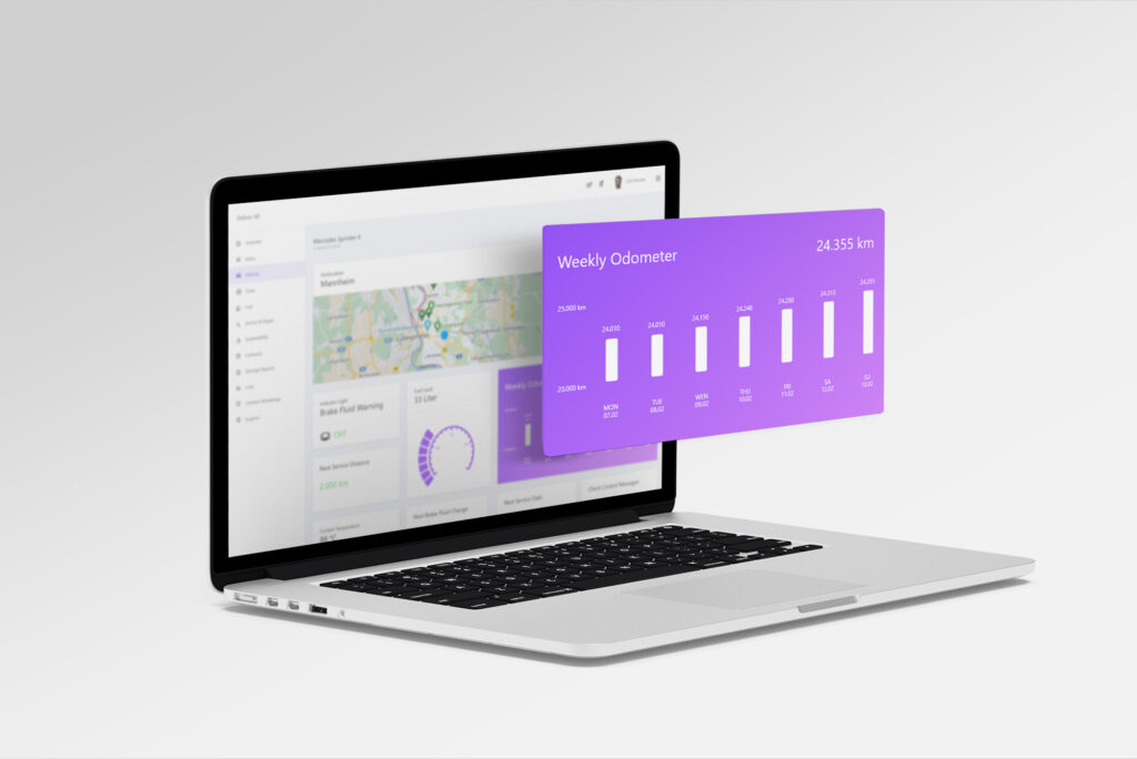 Fleet UI Laptop Screen Mockup_Mileage