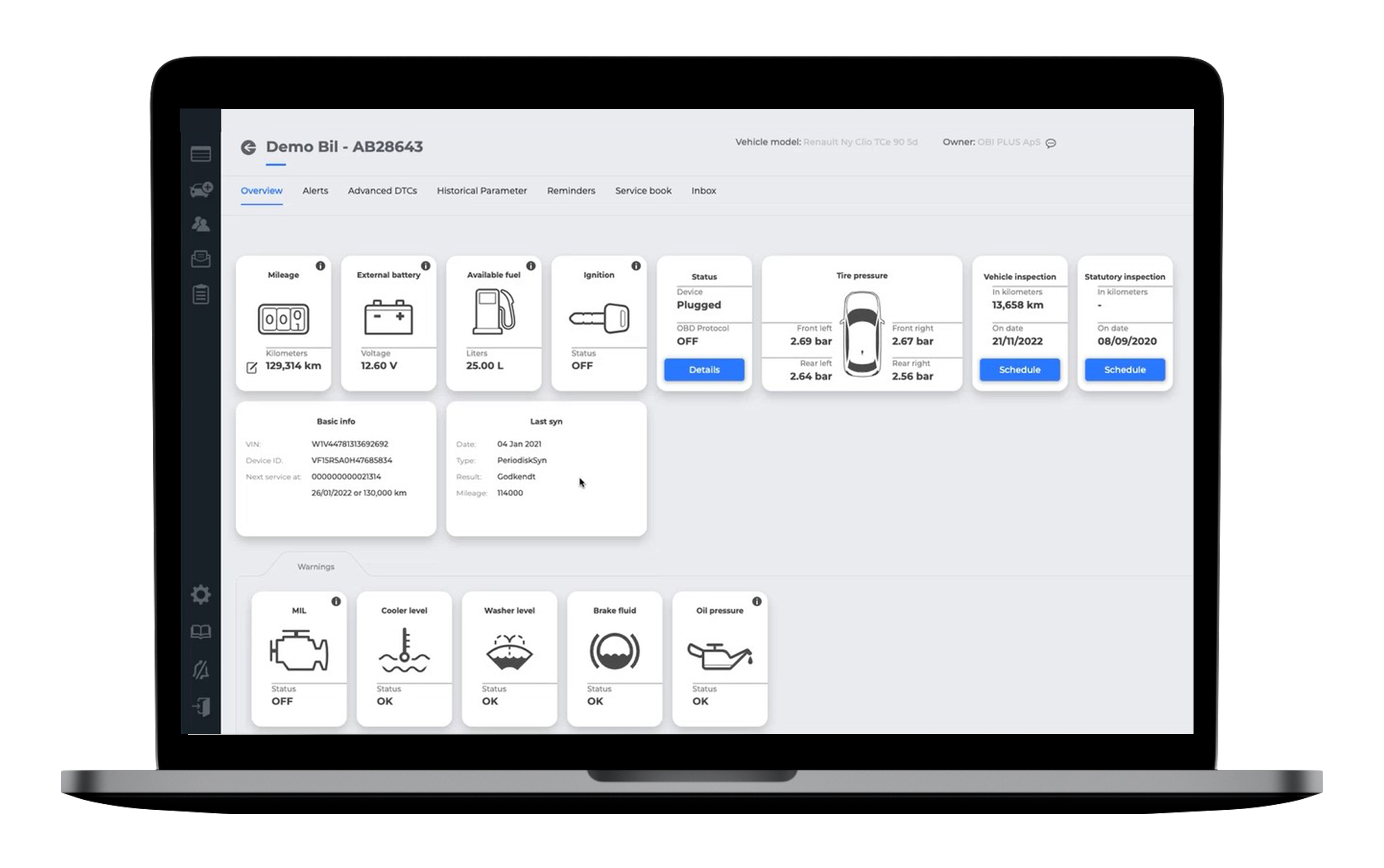 OBI+ Dashboard Mockup