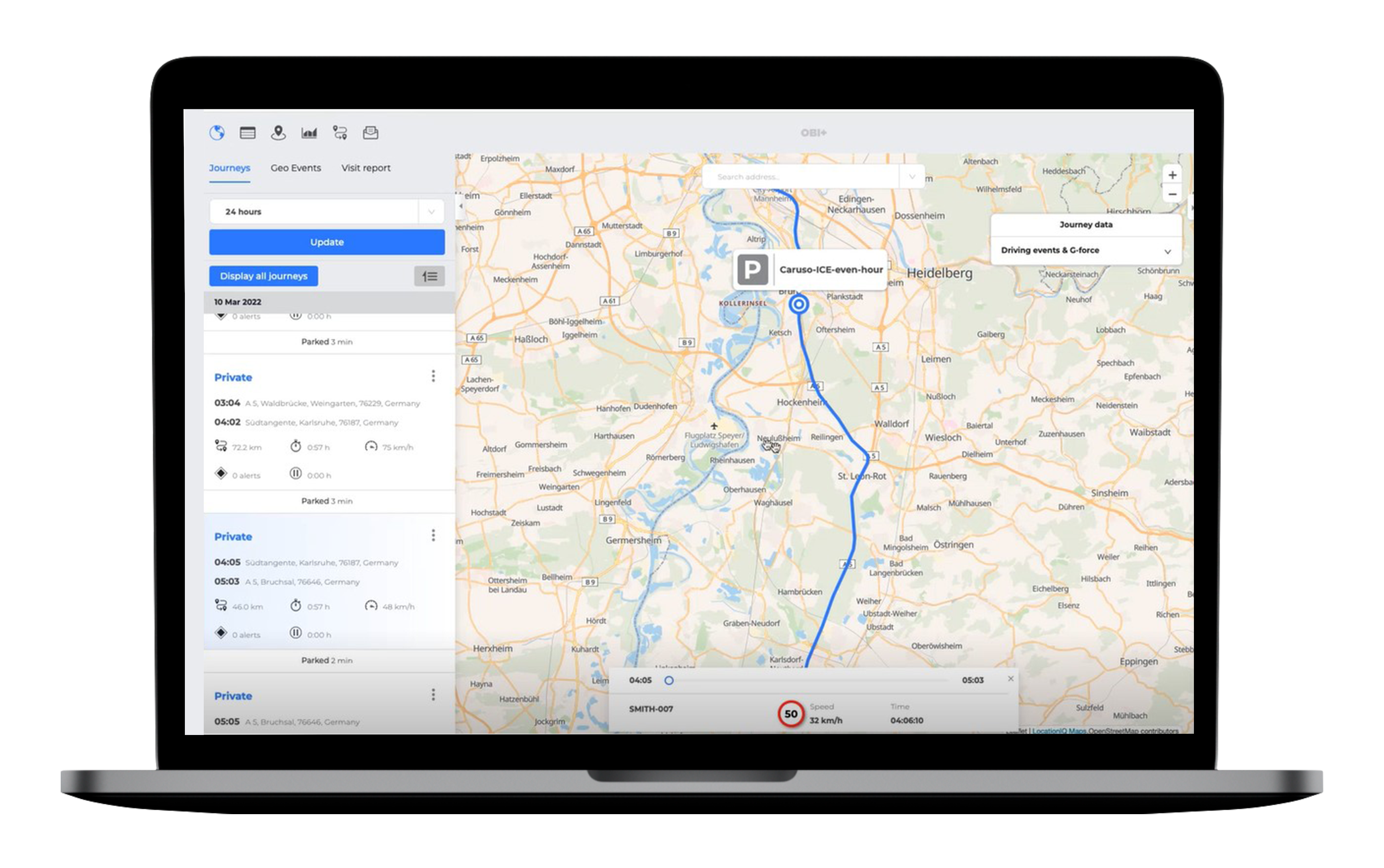 OBI+ Dashboard Mockup Fleet Geoposition